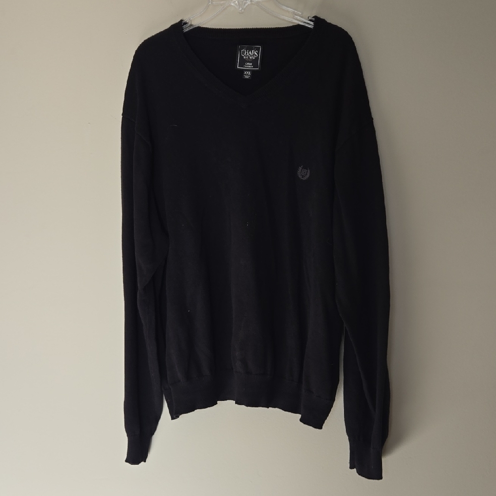 Chaps Black V-Neck Sweater